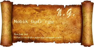 Nobik György névjegykártya